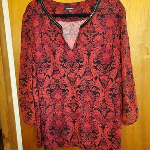 Women's 3X Roz and Ali damask top